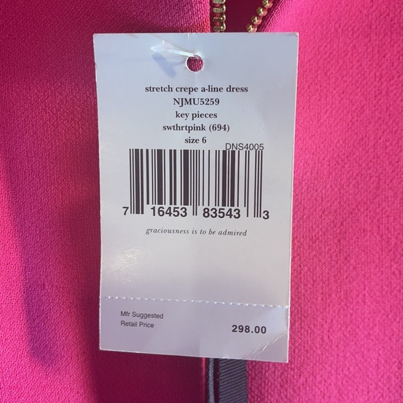 Kate spade dress nwt $298 sweetheart pink stretch - Picture 7 of 11